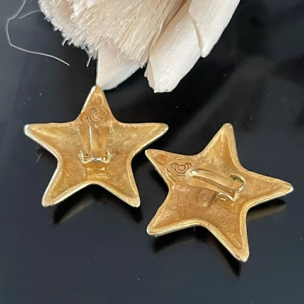 Vintage rare Star Anne Klein clip on earrings - Picture 3 of 4